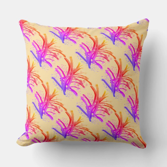 Accent Shrub Decorative Rainbow Throw Pillow (Front)