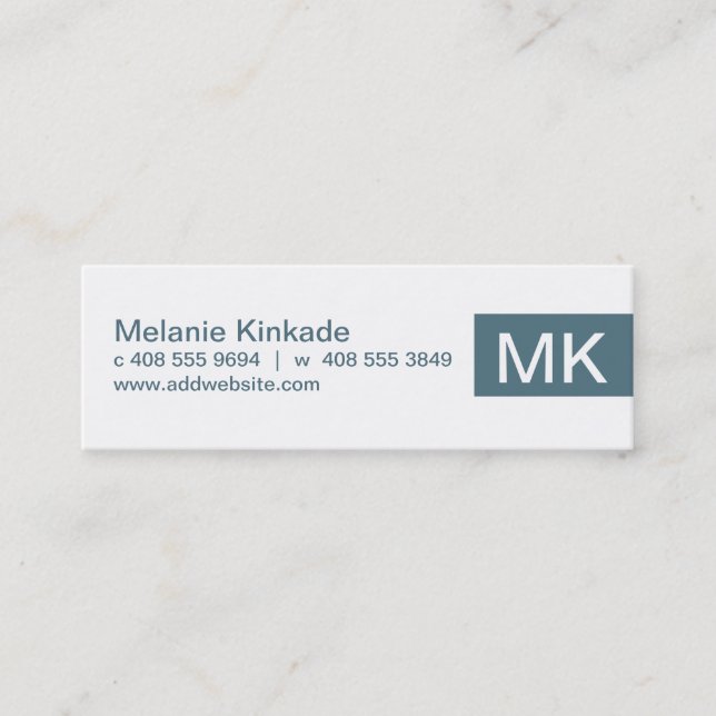 Accent (Slate Blue) Mini Business Card (Front)