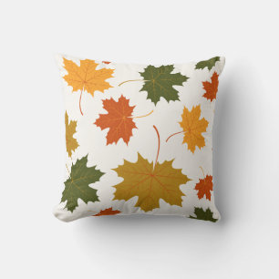 Accent Throw Pillow-Autumn Falling Leaves Pillow