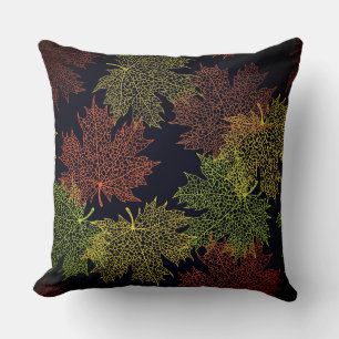 Accent Throw Pillow-Autumn Falling Leaves Pillow
