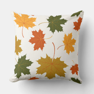 Accent Throw Pillow-Autumn Falling Leaves Pillow