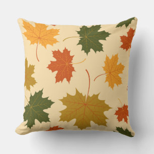 Accent Throw Pillow-Autumn Falling Leaves Pillow
