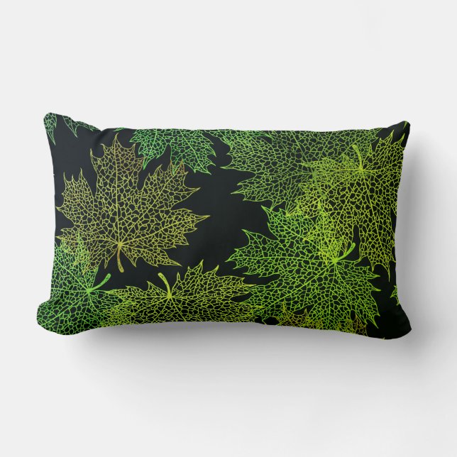 Accent Throw Pillow-Falling Leaves Lumbar Pillow (Front)