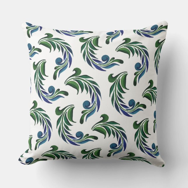 Accent Throw Pillow-Peacock Feathers Pillow (Front)