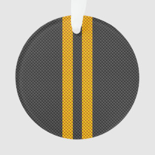 Accent Yellow Racing Stripes Carbon Fiber Style