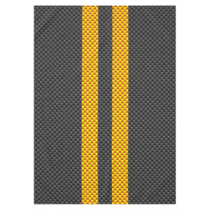 Accent Yellow Racing Stripes Carbon Fibre Style Tablecloth