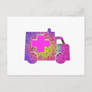 accented ambulance nurse emt doctor medical postcard