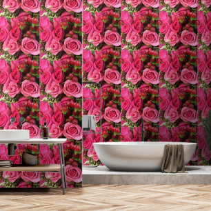 Accents de mur imprimés à l'image de rose rose 