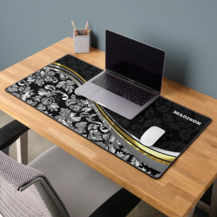 Accents or Black & Silver Damask