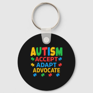 Accept Adapt Advocate Autism Awareness Men Women K Keychain