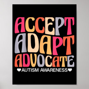 Accept Adapt Advocate Autism Awareness Poster