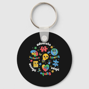Accept Adapt Advocate Inclusion Autism Awareness M Keychain