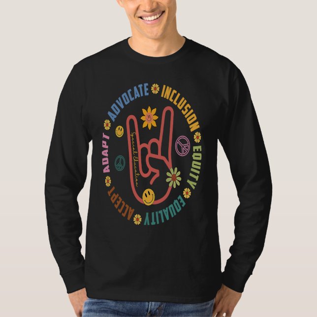 Accept Adapt Advocate Inclusion Equity Equality 1 T-Shirt (Front)