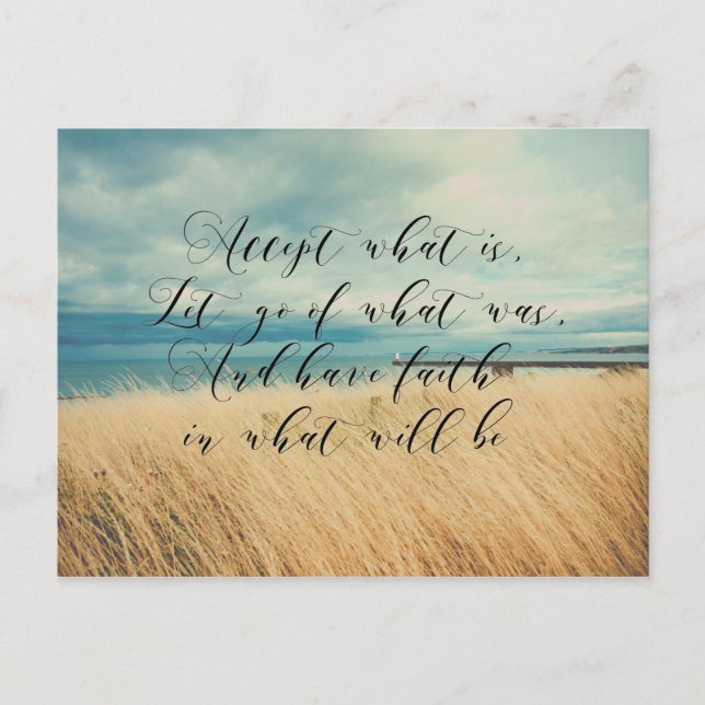 Accept beach motivational photo postcard (Front)