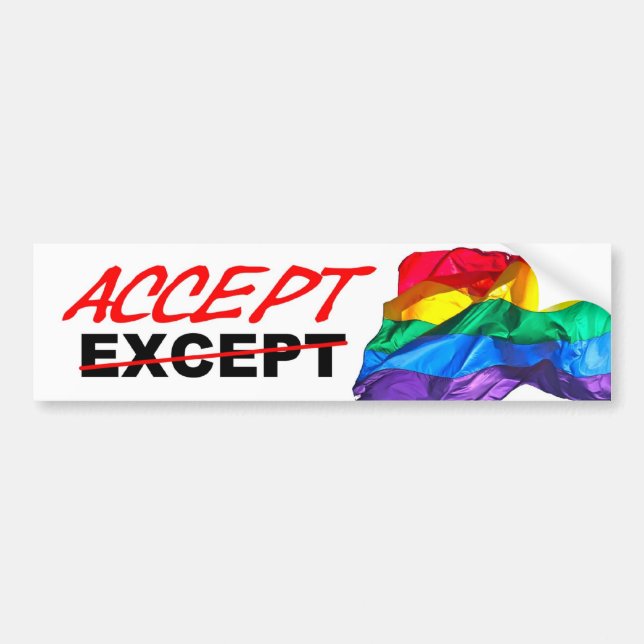 Accept Homosexuality Bumper Sticker (Front)