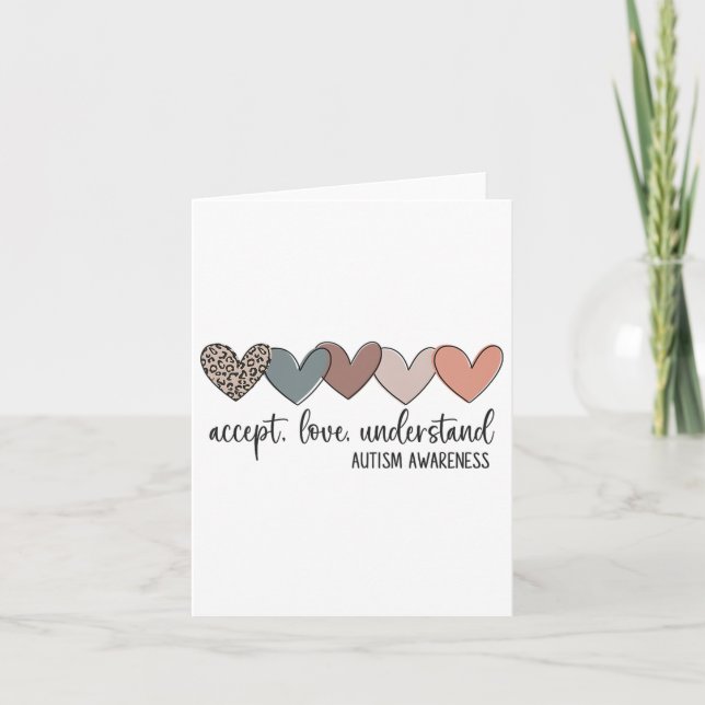 Accept Love Understand Autism Awareness  Card (Front)