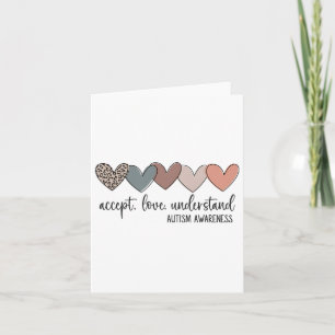 Accept Love Understand Autism Awareness Card
