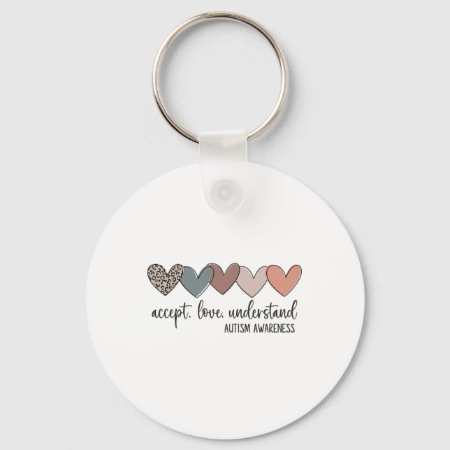 Accept Love Understand Autism Awareness  Keychain (Front)