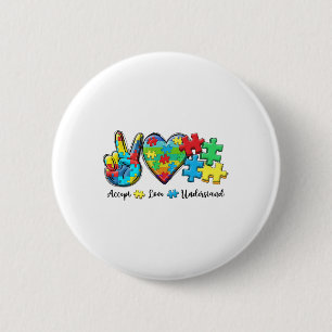 Accept Love Understand Autism Awareness Men Women  2 Inch Round Button
