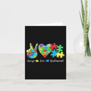 Accept Love Understand Autism Awareness Men Women Card