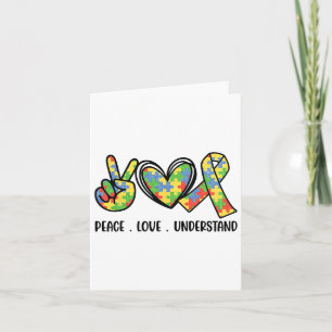 Accept Love Understand Autism Awareness Men Women Card