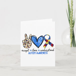 Accept Love Understand Autism Awareness Men Women Card