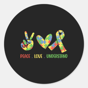 Accept Love Understand Autism Awareness Men Women Classic Round Sticker