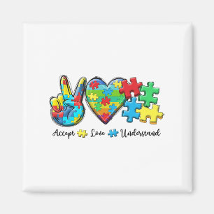 Accept Love Understand Autism Awareness Men Women Magnet