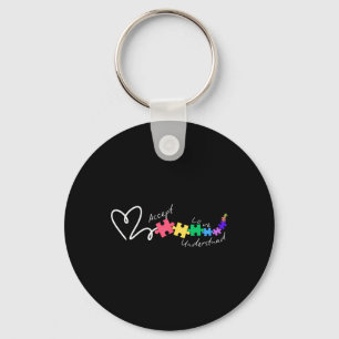 Accept Love Understand Autism Support Funny Autism Keychain