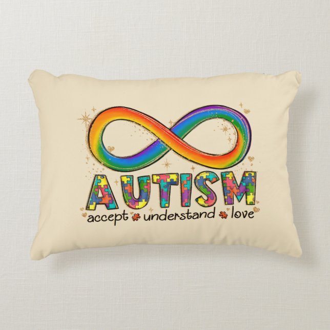 Accept Love Understand - Infinity Autism Awareness Accent Pillow (Front)