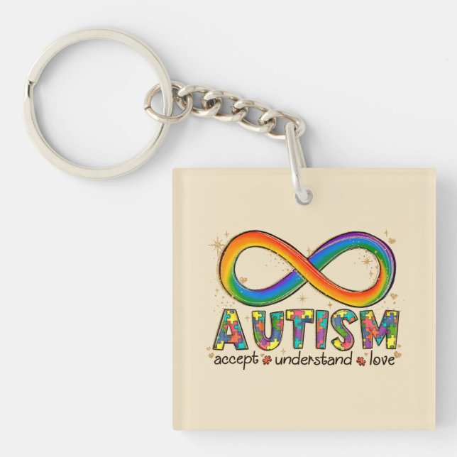 Accept Love Understand - Infinity Autism Awareness Keychain (Front)