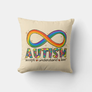 Accept Love Understand - Infinity Autism Awareness Throw Pillow