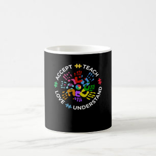 Accept Teach Understand Love Speech Teacher Autism Coffee Mug