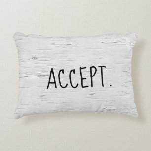 ACCEPT Text On Birch Tree  Accent Pillow