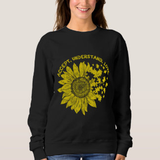 Accept Understand Autistic Kids Support Autism Awa Sweatshirt
