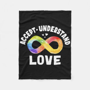 Accept Understand Love Autism Awareness Asd Infini Fleece Blanket