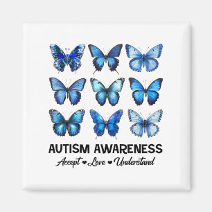 Accept Understand Love Autism Awareness Butterfly  Magnet