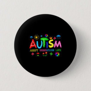 Accept understand love autism awareness day puzzle 2 inch round button