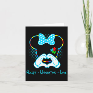 Accept Understand Love Autism Awareness - Mouse Au Card