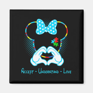 Accept Understand Love Autism Awareness - Mouse Au Magnet