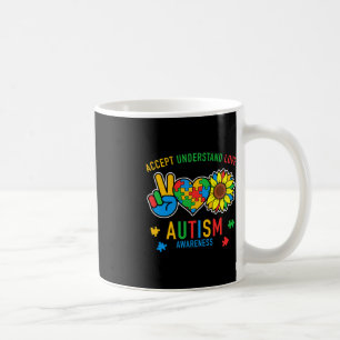 Accept Understand Love Autism Awareness Sunflower  Coffee Mug