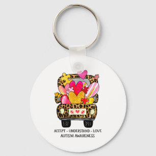 Accept Understand Love Autism Awareness Support Va Keychain