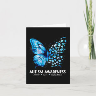 Accept Understand Love Butterfly Autism Awareness Card