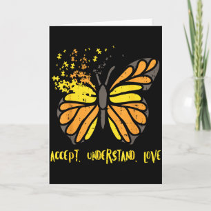 Accept Understand Love Butterfly Shirt Autism Awar Card