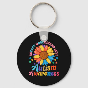Accept Understand Love Funny Neurodiversity April Keychain