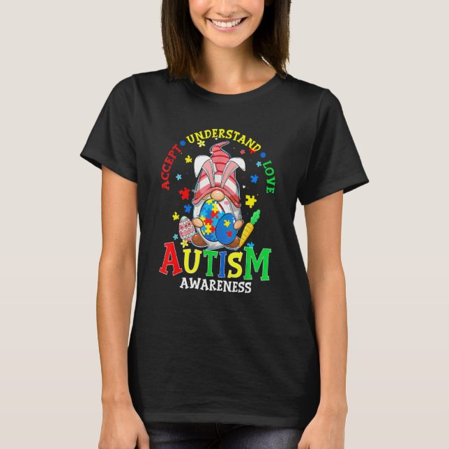 Accept Understand Love Gnome Autism Awareness East T-Shirt (Front)