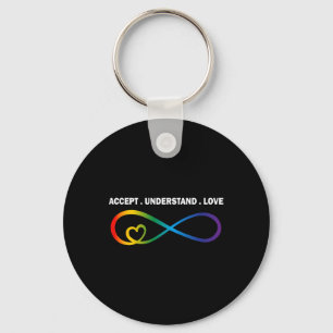 Accept Understand Love Neurodiversity Infinity Aut Keychain