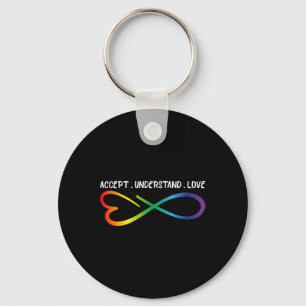 Accept Understand Love Neurodiversity Infinity Aut Keychain