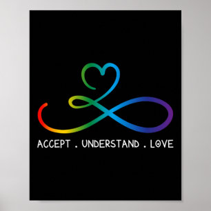 Accept Understand Love Neurodiversity Infinity Aut Poster