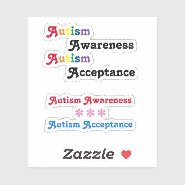 Acceptance and Awareness Custom-Cut Vinyl Sticker (Sheet)